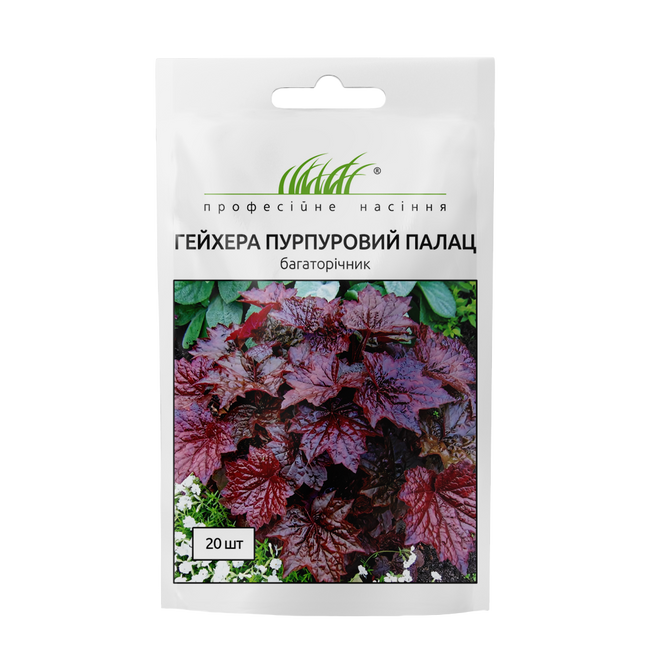 Гейхера Пурпуровий Палац (Фасовка: 20 шт; Колір: темно-пурпурний)